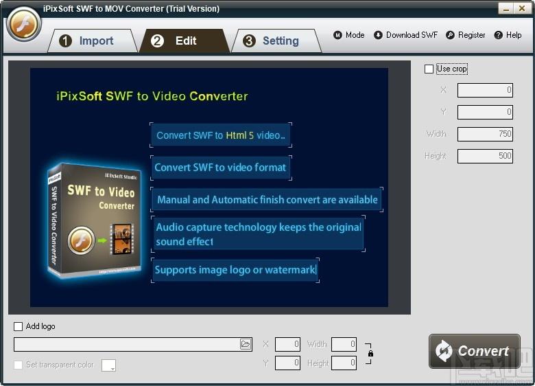 iPixSoft SWF to MOV Converter下载,SWF转MOV,视频转换,格式转换